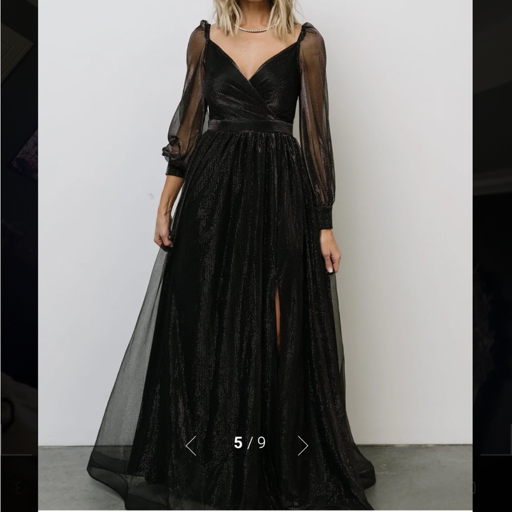 Black Octavia Shimmer Gown- Never Worn